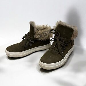 SODA Women’s Sneaker Boots with Fur Ankle Hem 8.5
